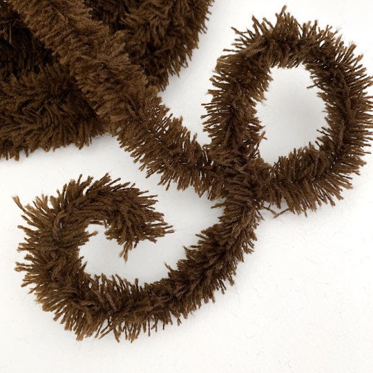 Wired Yarn Trim in Brown ~ Soft and Fluffy ~ 1 yd.